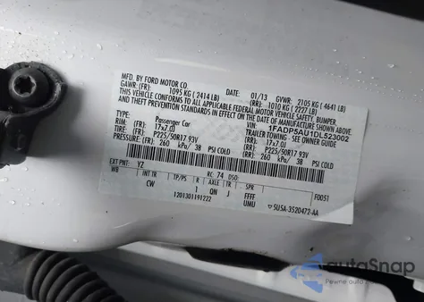 2013 Ford C-Max Hybrid Se из США, поврежденный, VIN 1FADP5AU1DL523002